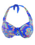 Pour Moi Amalfi Balconette Halter Bikini Top Blue Multi