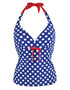Pour Moi Starboard Halter Tankini Top Navy/Red