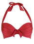 Pour Moi Azure Padded Plunge Bikini Top Red