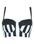 Pour Moi High Line Strapless Longline Bikini Top Black/White