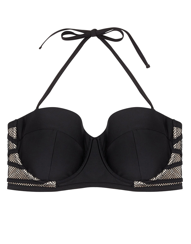 Playful Promises Hunter McGrady Mesh Bikini Top Black Brastop US