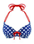 Pour Moi Starboard Halter Triangle Bikini Top Navy/Red