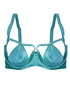 Playful Promises Junko Origami Cut-out Half Cup Bra Turquoise