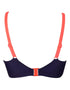 Pour Moi Sea Breeze Longline Underwired Bikini Top Navy/Coral