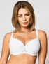 Ivory Rose All Over Lace Padded Plunge Bra White