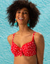 Pour Moi Mini Maxi Sweetheart Lightly Padded Bikini Top Red