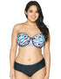 Curvy Kate Miami Heat Padded Bandeau Bikini Top Print Mix