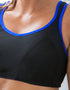 Pour Moi Energy Fearless Non Wired Full Cup Sports Bra Black/Cobalt Blue