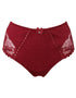 Sirens by Pour Moi Sofia Lace Embroidered Deep Brief Ruby Red