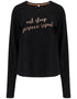 Pour Moi Jersey Cotton Slogan Pyjama Set Black