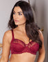Sirens By Pour Moi Sofia Lace Embroidered Side Support Bra Ruby Red