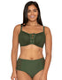 Curvy Kate Rush Padded Plunge Bikini Top Olive