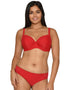 Curvy Kate Sheer Class Padded Balcony Bikini Top Red