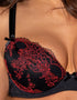 Pour Moi Tattoo Lightly Padded Plunge Bra Black/Red