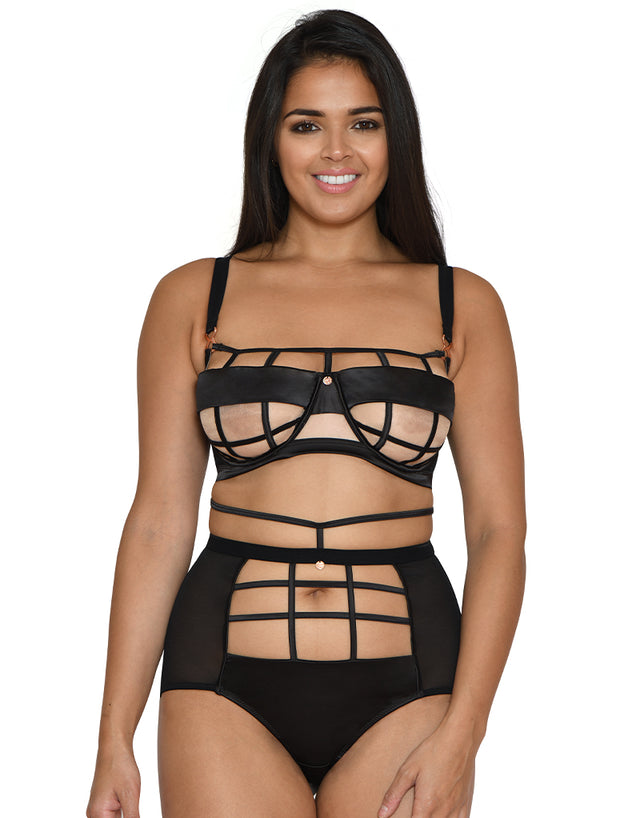Scantilly by Curvy Kate Censored Balcony Bra Black