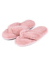 Totes Isotoner Ladies Fluffy Toe Post Slippers Dusky Pink