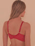 Playful Promises Ruby Satin Crossover Balconette Bra Ruby Pink