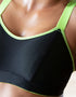 Pour Moi Energy Empower Lightly Padded Convertible Sports Bra Black/Lime