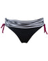 Pour Moi Sea Breeze Stripe Fold Over Bikini Brief Black/White/Purple