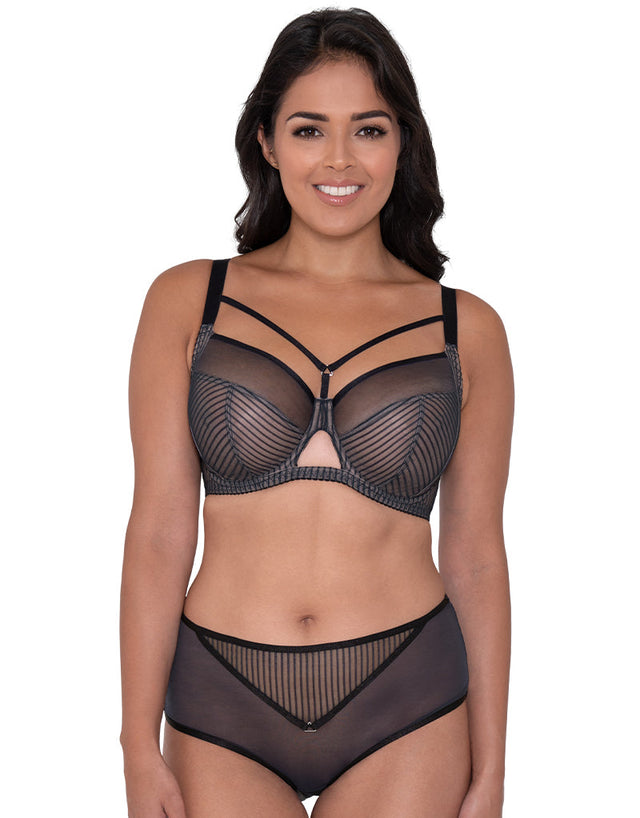 Curvy Kate Victory Pin-Up Balcony Bra Black/Slate