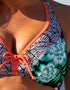 Pour Moi Sea Breeze Hidden Wire Triangle Bikini Top Green/Black/Coral