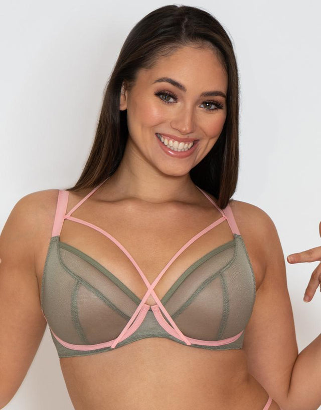 Curvy Kate Lifestyle X Plunge Bra Khaki/Pink