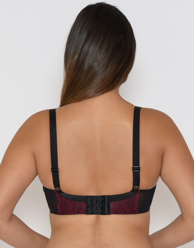 Curvy Kate In Love with Lace Plunge Bra Black/Wine