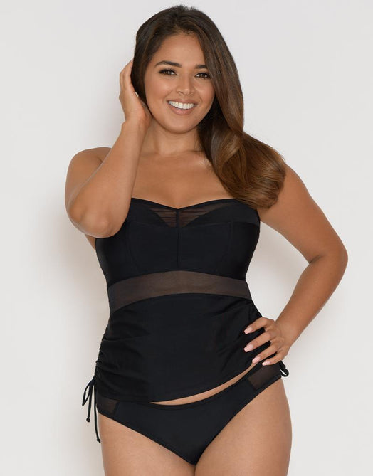 Curvy Kate Sheer Class Balcony Tankini Top Black