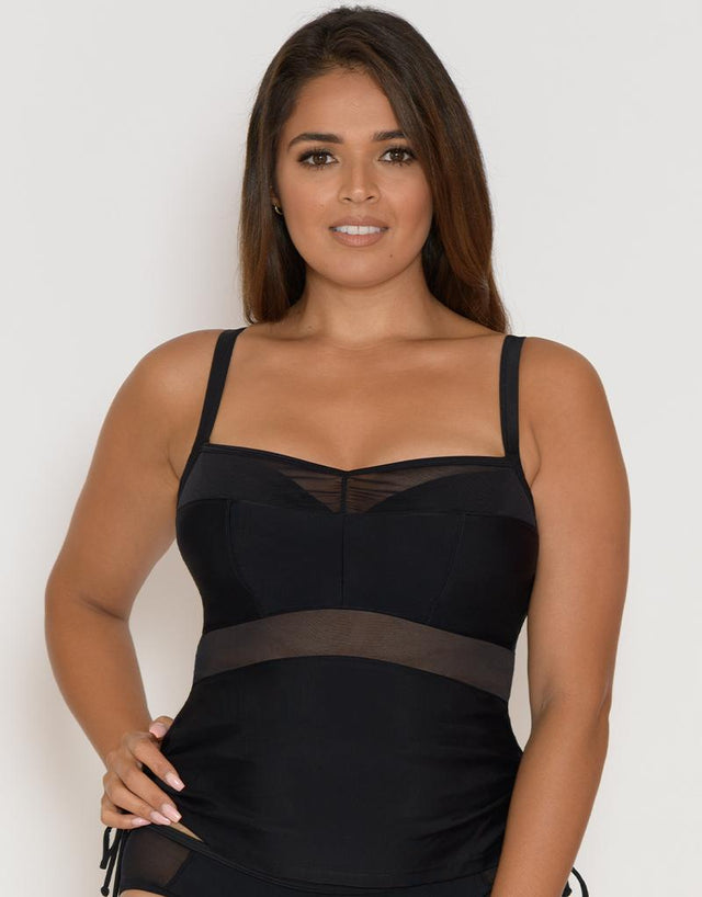 Curvy Kate Sheer Class Balcony Tankini Top Black