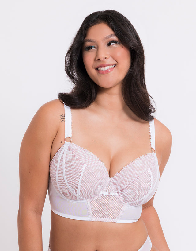 Curvy Kate Gin Fizz Longline Balcony Bra White/Blush