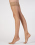 Pretty Polly 10D Gloss Lace Hold Ups Latte