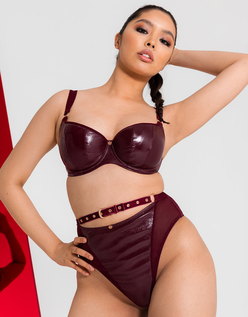 Scantilly Key to My Heart Padded Half Cup Bra - Rouge - Curvy Bras