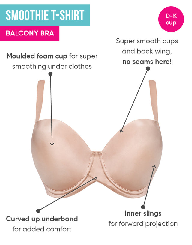 Curvy Kate Smoothie T-Shirt Balcony Moulded Bra Latte