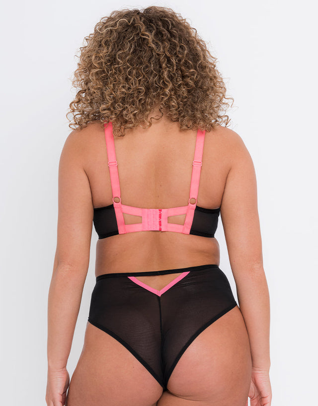 Curvy Kate Elementary High Waist Brazilian Black/Pink