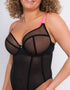 Curvy Kate Elementary Plunge Bodysuit Black/Pink