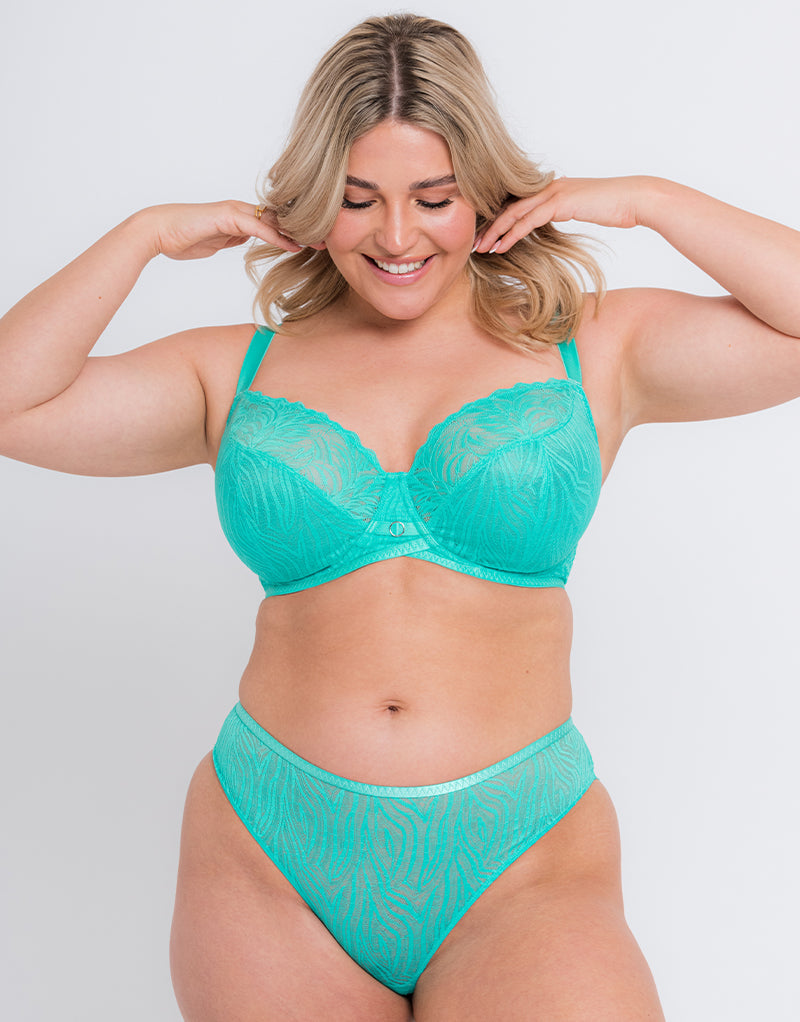 Curvy Kate Lace Daze Brazilian Brief Blue Lagoon