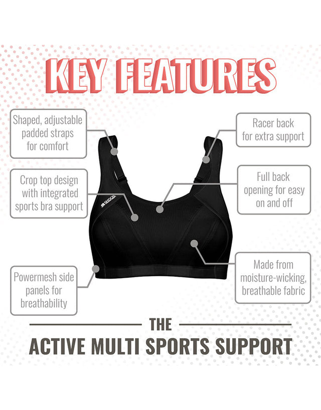 Shock Absorber Multi Sports Bra Black