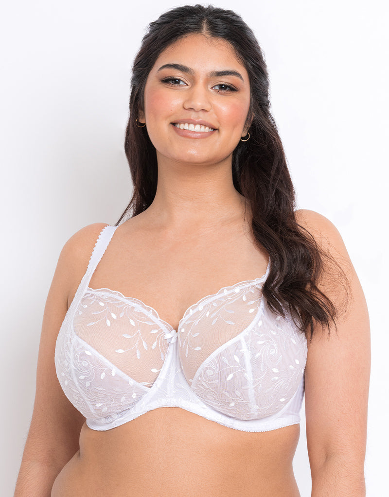 Plus Size Bra For Large Busts, Gorsenia, Size: 30L-48D, Color: White