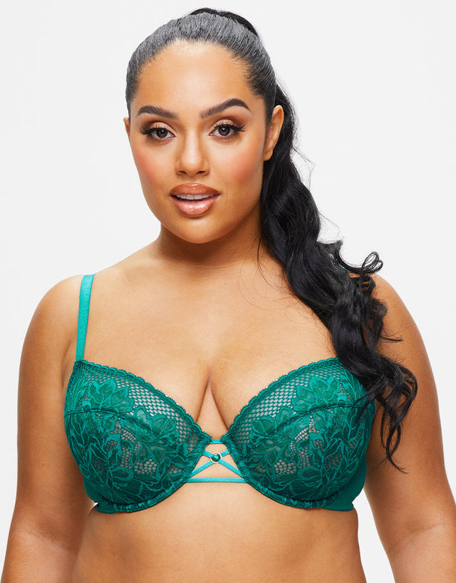 Ann Summers The Lasting Lover Plunge Bra Green/Black