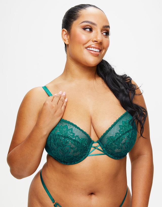 Ann Summers The Lasting Lover Plunge Bra Green/Black