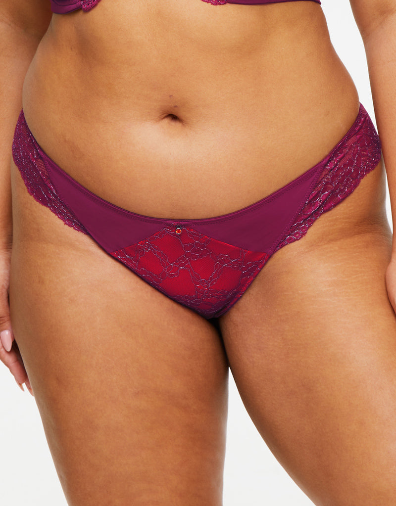 Ann Summers Sexy Lace Planet Thong Burgundy – Brastop US