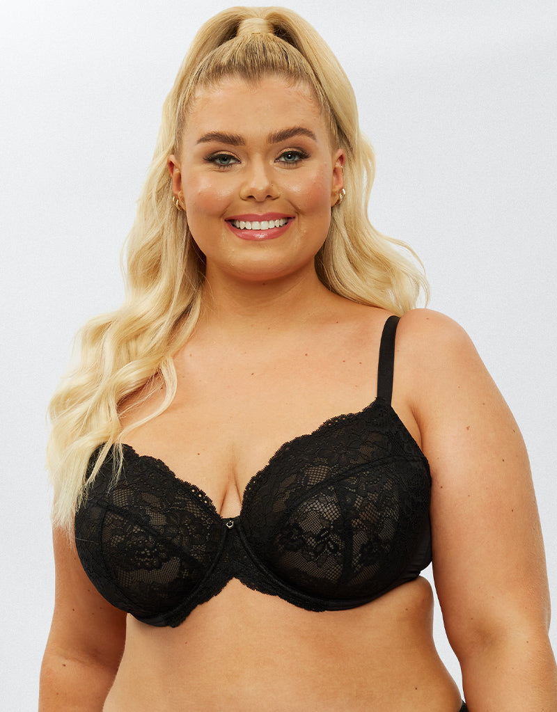 Black Ann Summers Sexy Lace Planet Plunge Push Up Bra