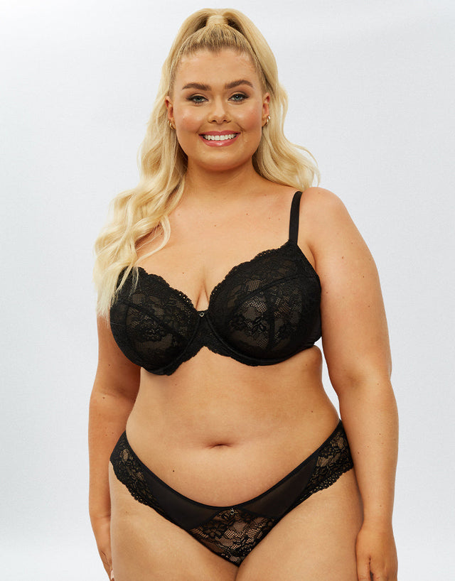 Ann Summers Sexy Lace Planet Plunge Bra Black