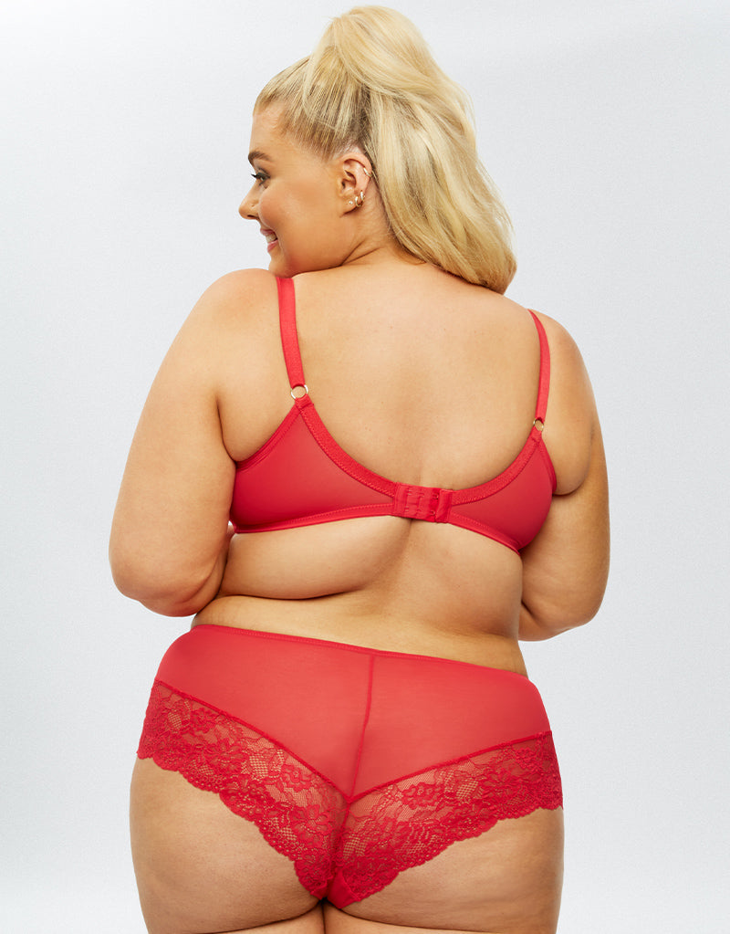 Ann Summers Siren Red Plunge Bra & Thong or Brazilian - Various Sizes *In  Stock*
