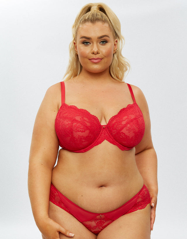 Ann Summers Sexy Lace Planet Plunge Bra Red