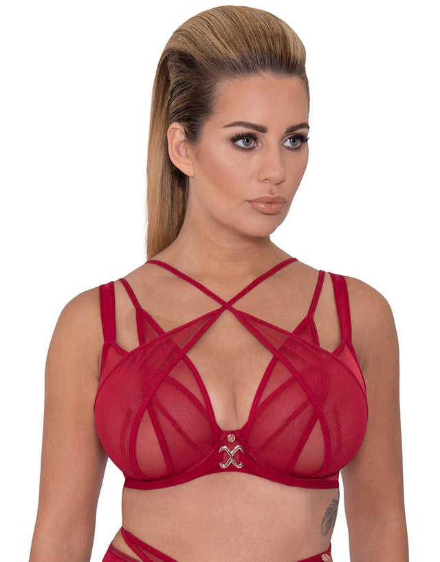 Scantilly Black Magic Plunge Bra Red