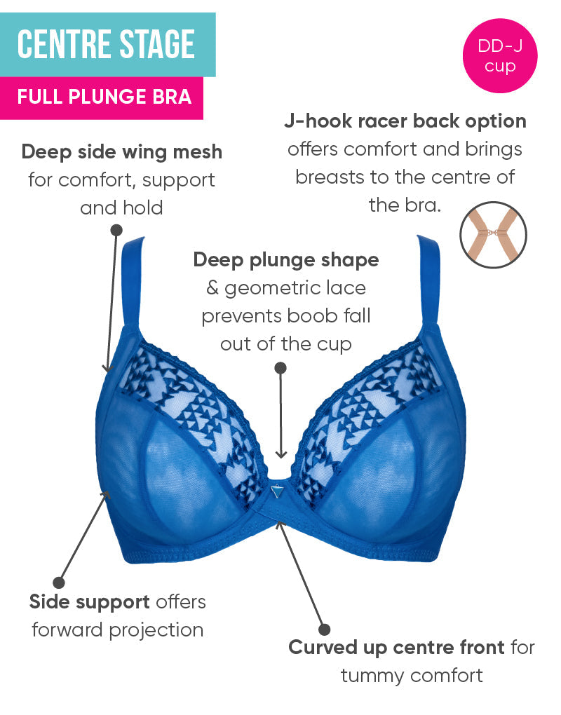 Curvy Kate Centre Stage Deep Thong - Blue - Curvy Bras