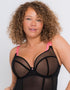 Curvy Kate Elementary Plunge Bodysuit Black/Pink