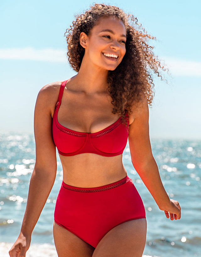 Curvy Kate First Class Multiway Balcony Bikini Top Red
