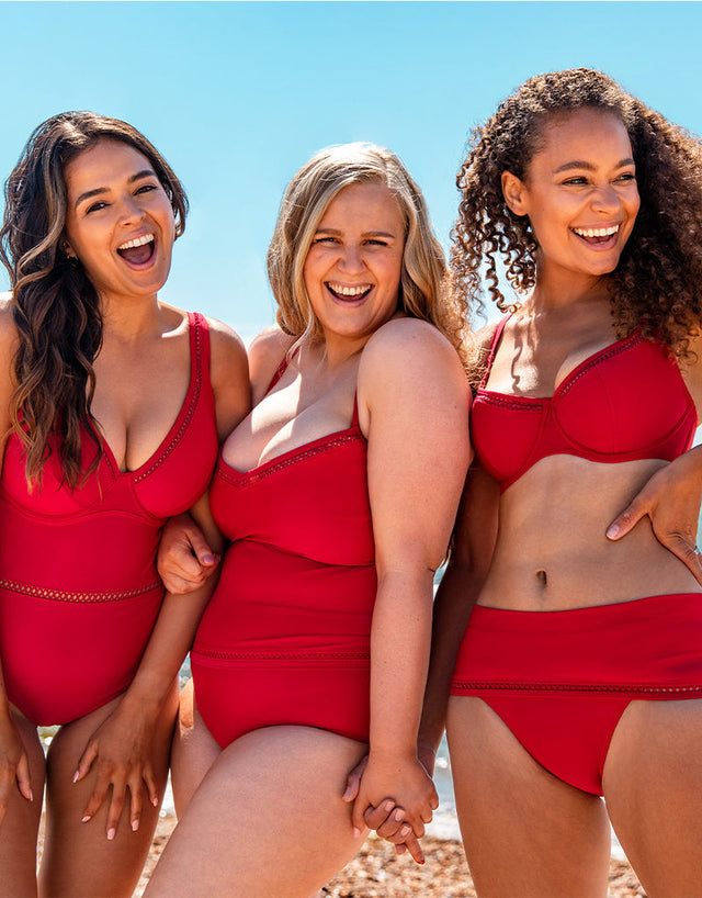 Curvy Kate First Class Multiway Balcony Bikini Top Red